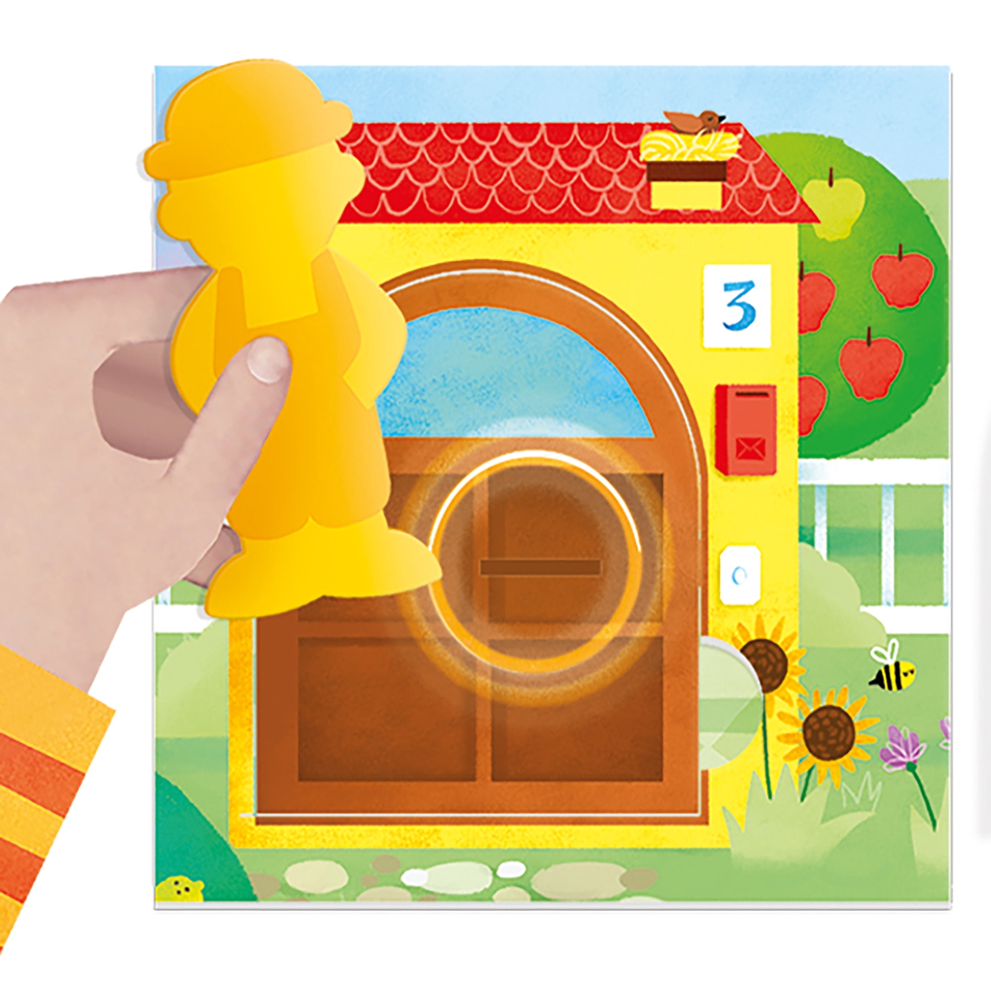 Headu: Peekaboo Baby Farm - Observation & Memory Game, Animal Tile Shape Matching, Open-Close Scene Panels, Manual Lock & Key Activity, Toddlers 2-5