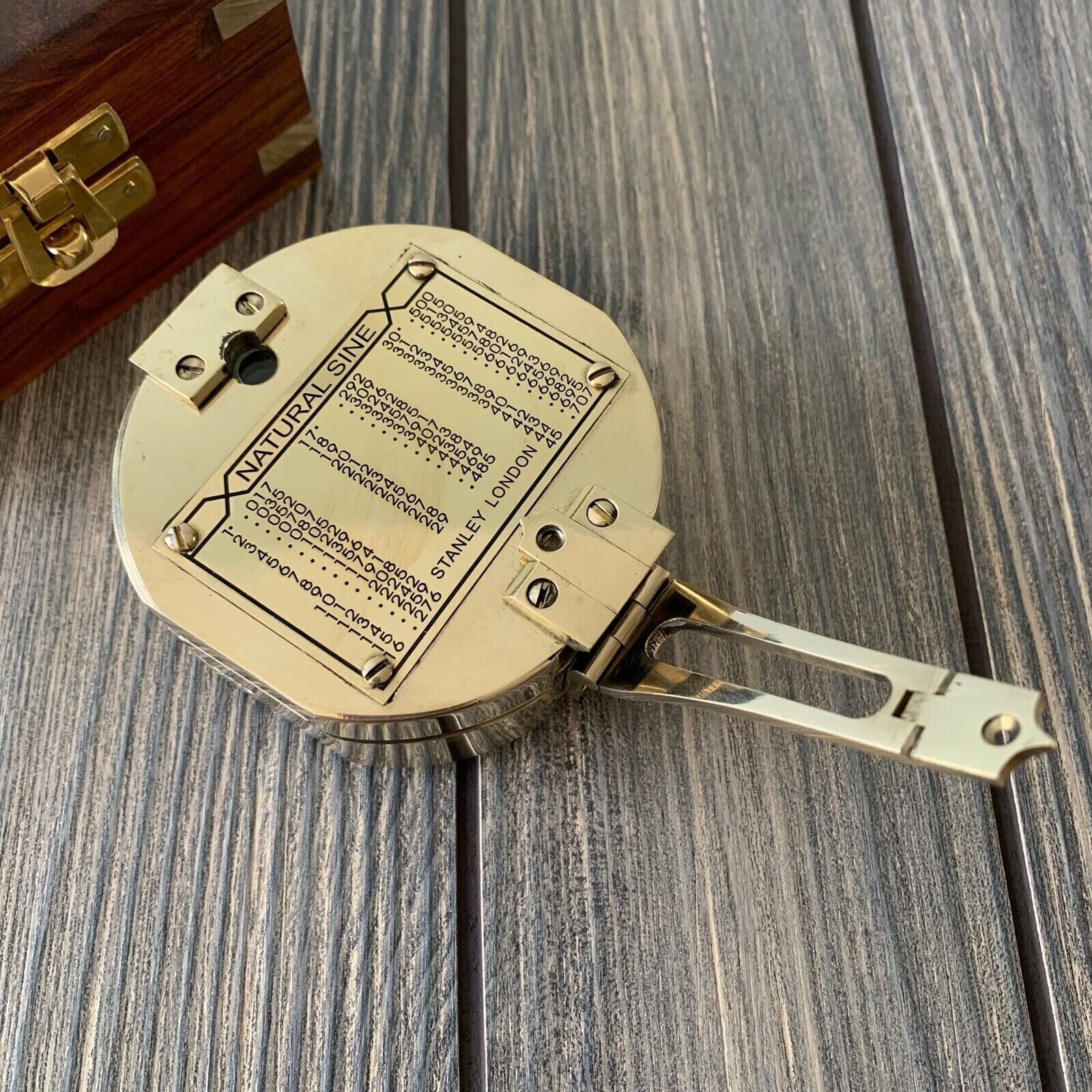Brass Compass Brunton Compass Military Compass Wooden Box Nautical Pocket Gift