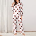 thumbnail image 2 of KLL Spiders Insects Print Women's Long Sleeve Pajamas with Pants Sleepwear Loungewear 2 Set-Small, 2 of 7