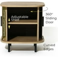 thumbnail image 4 of LuxenHome Mid Century Modern Nightstand with Storage, Small Fluted Nightstand with Sliding Door, Boho Bedside Table with Curved Edge, Oak Night Stand, Side Tables Bedroom, 4 of 7