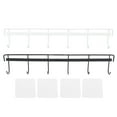 thumbnail image 1 of Perchero de pared de acero inoxidable de 2 piezas con 6 ganchos para ropa, toallas y sombreros. Incluye 6 ganchos (1 negro y 1 blanco)., 1 of 14