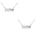 thumbnail image 4 of Guardurnaity Collar de acero inoxidable para mujer, colgante de letras, cadenas de clavícula, decoración de cuello chapado a la moda, joyería Color Acero 2piezas, 4 of 6