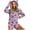 Purple, variant on Dianli Gifts Printed Hooded Onesie Cozy Ear Zipper Jumpsuit Women's Warm Long Sleeve With Shorts Plush Hooded Romper Pocket Sleepwear Cute Ear Hood Home Lounge Cozy Romper