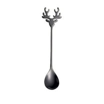 Stainless Steel Mini Coffee Espresso Spoon, Elk shaped spoon Dessert Teaspoons Small Soup Spoons 5.5 inch Specialty Demitasse Stirring Spoons