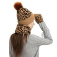 thumbnail image 4 of Floleo Women's 3 PC Set Thick Hat Winter Knitted Warm Comfortable Gloves,Fashion Hat,Soft Scarf Outdoor Hat Set(Khaki,Free Size), 4 of 5