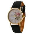 thumbnail image 5 of NUZYZ Women Arabic Number Rose Flower Round Dial Faux Leather Band Quartz Wrist Watch, 5 of 5