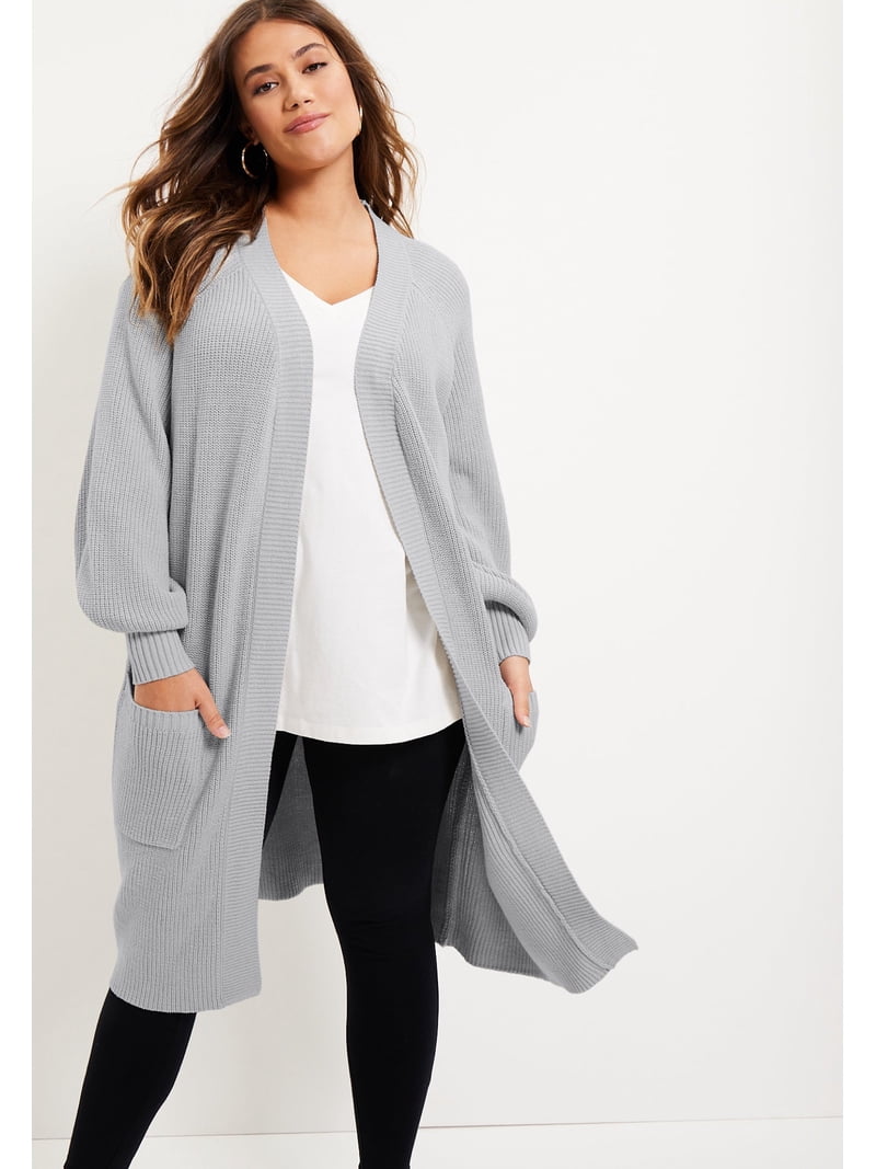 June + Vie Women's Plus Size Open-Front Cardigan - Walmart.com