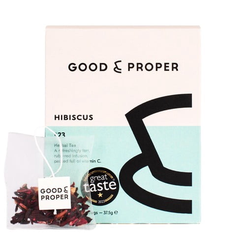 Good & Proper Tea - Hibiscus Teabags 's, British Import (Pack of 3)
