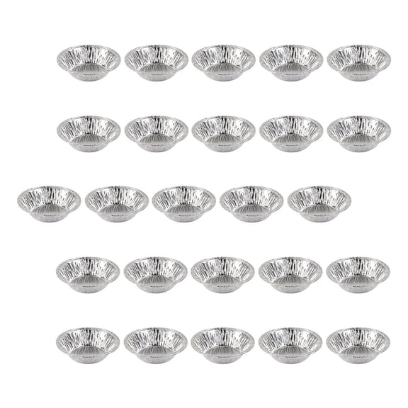 NICEXMAS Disposable Egg Tart Molds for Baking Mini Cakes and Pastries Silver Tin Foil 8cm
