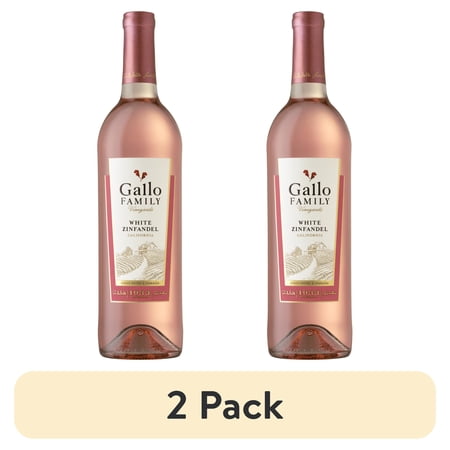 (2 pack) Gallo Family Vineyards White Zinfandel Wine 750ml Glass Bottle, 9% ABV, Shelf-Stable
