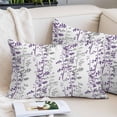 thumbnail image 2 of Purple Grey Botanical Throw Pillow Covers, Spring Floral Summer Farmhouse Soft Breathable Pillow Cases with Invisible Zipper for Sleeping, Small Pillowcases for Couch Bed Sofa Chair 16x24 Inches, 2 of 9