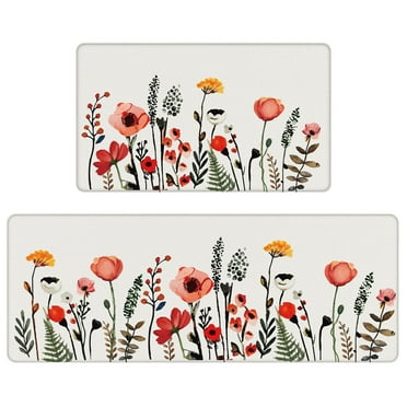 Kitchen Mat 46.8" x 17.32" and 29.13" x 17.32" Set of 2, Antifatigue Kitchen Rugs and Mats for Floor