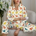 thumbnail image 6 of Vsdgher Colorful Squirrel Pajamas Set Long Sleeve Sleepwear Womens Button Down Nightwear Pj Sets-Small, 6 of 7