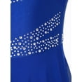 thumbnail image 5 of iiniim Kids Girls Shiny Rhinestone Sleeveless Lyrical Ballet Leotard Tulle Skirt Modern Contemporary Dance Dress A Royal Blue 12, 5 of 7