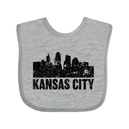 

Inktastic Kansas City Skyline Grunge Gift Baby Boy or Baby Girl Bib