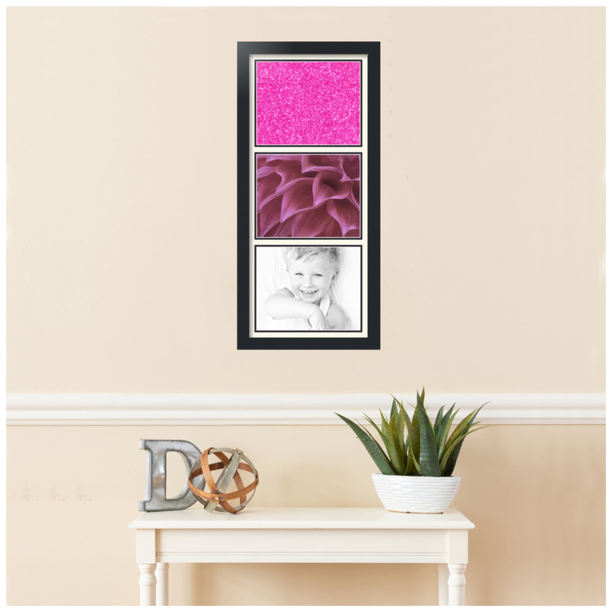 ArtToFrames Collage Photo Picture Frame with 3 - 8x10" Openings, Framed in Black with Brilliant White and Black Mats (CDM-3926-5767)
