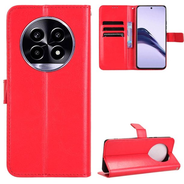 Funda tipo libro para OPPO Realme 14 Pro Lite 5G, cartera todo‑en‑uno, funda multifuncional con tarjetero y correa de muñeca desmontable