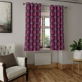 thumbnail image 2 of Ambesonne Floral Grommet Curtain, Boho Botany Foliage, 50" x 63", Burgundy Magenta Teal, 2 of 6