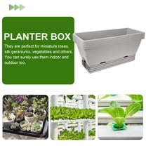 Pawsdot 4Sets Rectangular Flower Pot with Tray for Vegetable Growing and Gardening