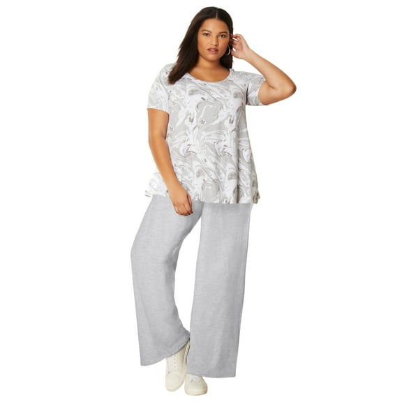 June   Vie Women's Plus Size Wide-Leg Pant