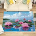 thumbnail image 1 of 2x3 Rug, Lotus Flower Door Mat, Lotus Rug, Lotus Pond Rugs for Entryway, Washable & Non Slip & Soft Low Pile Small Carpet, Indoor Doormat, Lotus Home Decor & Gifts, 1 of 7