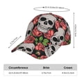 thumbnail image 3 of Kdxio Unisex Skull and Roses Pattern Baseball Cap Unisex Washed Classic Adjustable Hat, 3 of 7