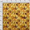 thumbnail image 2 of oneOone Polyester Lycra Mustard Yellow Fabric Florals Sewing Craft Projects Fabric Prints By Yard 56 Inch Wide, 2 of 4