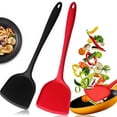 thumbnail image 2 of Red Silicone Spatula for Cooking: Perfect Size, Flexible, Hygienic, Heat-Resistant and Dishwasher-Safe, 2 of 9