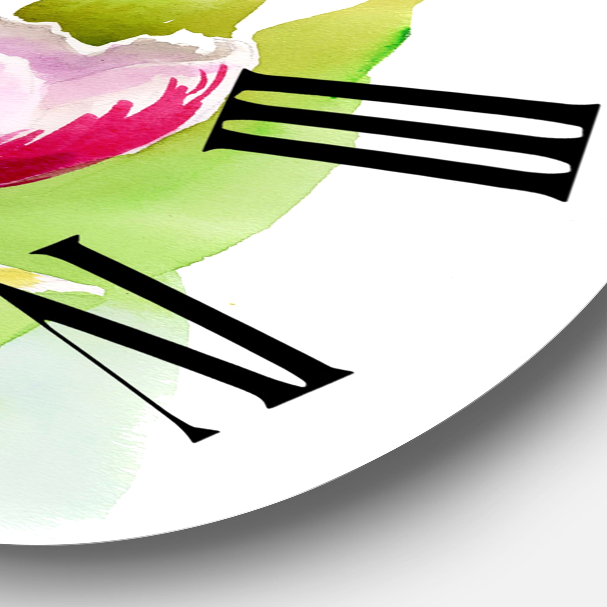 Designart 'Bouquet Of White And Red Tulips' Traditional Wall Clock