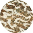 thumbnail image 1 of Ahgly Company Machine Washable Indoor Round Abstract Deep Peach Orange Area Rugs, 7' Round, 1 of 7