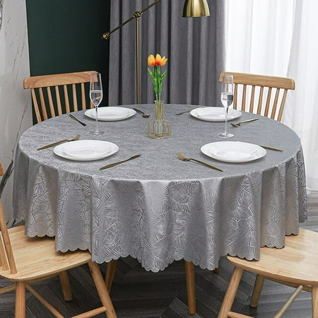 

ASWMXR Round Tablecloth PVC Waterproof Antifouling Table Cloth Outdoor Kitchen Dining Table Cover Size 120-200cm Professional Supplies