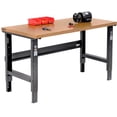 thumbnail image 2 of Adjustable Height Workbench C-Channel Leg, 72"W x 30"D, 1-1/2" Shop Top Square Edge, Black, 2 of 6