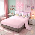 thumbnail image 5 of meiyoeat Cute Letter E Twin Bedding for Kids, Baseball Ice Cream Drip Bedding Comforter Set, Pink Yellow, Pink Reversible, 7pcs, 5 of 6