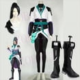 thumbnail image 2 of Disfraz de Cosplay de Game Valorant Sage, peluca, zapatos, traje de carnaval, traje de fiesta elegante para mujer adulta, botas, talla personalizada, 2 of 5