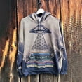 thumbnail image 1 of PVCS Men's And Women's Retro Hooded Printed Tops Sweater Sun And Moon Printed Letters Printed Distressed Tops, 1 of 5