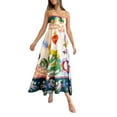 thumbnail image 2 of Hirigin Women Boho Graffiti Cami Long Dress Graphic Spaghetti Strap Flowy Maxi Dress Square Neck Colorful A Line Sundress, 2 of 9