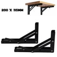 thumbnail image 1 of MYG 2X Campervan Folding Bracket Table Shelf Motorhome Caravan Black Finish, 1 of 9