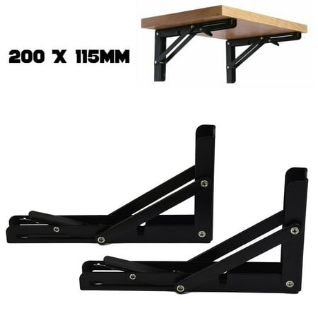 

2X Campervan Folding Bracket Table Shelf Motorhome Caravan Black Finish