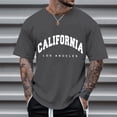 thumbnail image 2 of Krdevn Men's Half Sleeve Oversized T Shirt Letter Print Round Neck Short Sleeve,L, 2 of 4