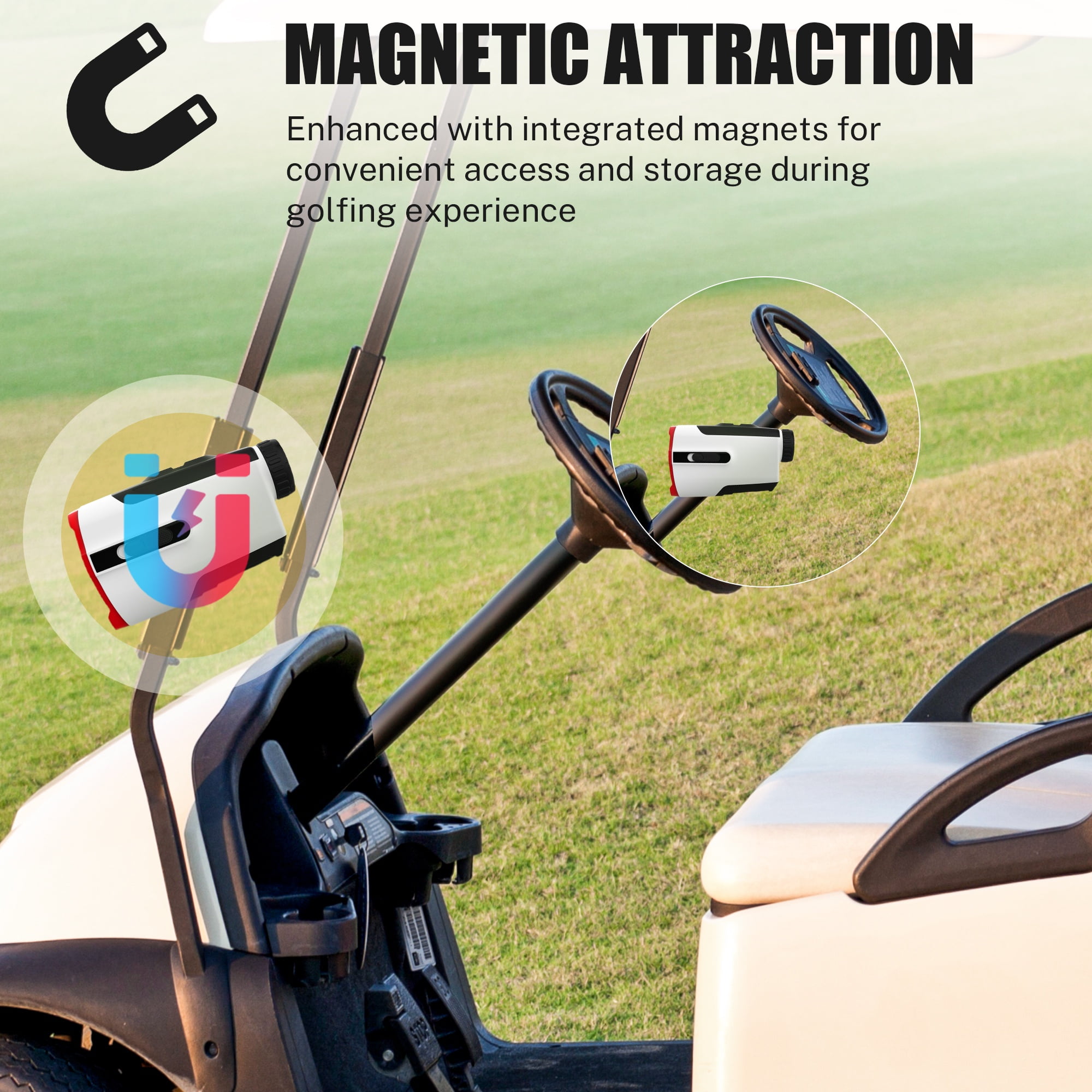 Segmart Golf Rangefinder with Slope, 900 Yards Laser Range Finder, 7X Magnification, Flag Lock Vibration, Continuous Scan, USB Rechargeable Rangefinder for Golf & Hunting
