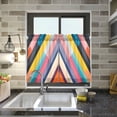 thumbnail image 4 of Yayeee Kitchen Curtains Tier Pair Light Filtering 27"x36" Rod Pocket Short Cafe Window Panel, Color Striped, 4 of 7
