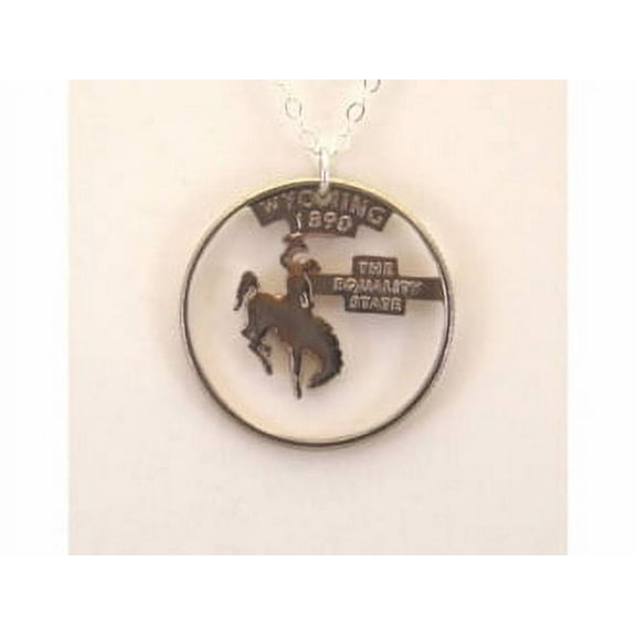 Wyoming Cut-Out Coin Jewelry Necklace