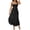 Black, variant on Summer Women Thin Shoulder Strap Sleeveless Side Slit Dress Bohemian Flowing Long Skirt