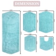 thumbnail image 4 of Home Weavers Waterford Collection 100% Cotton Non-Slip Bathroom Rug Set Machine Washable Bathroom Rug, Bath Rug, U Shaped Contour, Runner, Bathroom Rug, Turquoise Color 5 Piece Bath Rug set, 4 of 8