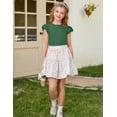 thumbnail image 6 of Arshiner Girls T Shirts Lace Petal Short Sleeves Kids Crewneck Casual Blouse Summer Tops Tees, 6 of 7