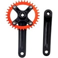 thumbnail image 4 of BUCKLOS 104 BCD Mountain Bike Single Speed Crankset, 170mm MTB Square Taper Crankset with Plating Chainring (Multicolor) 30/32/34/36/38T, Replacement for Bicycle Crank Arm Set, 4 of 8