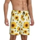 thumbnail image 2 of Balery European-style Pattern Sunflower A Pantalones cortos de pijama de punto de algodón para hombre con cinturilla y bolsillos-X-Large, 2 of 6