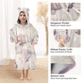 thumbnail image 3 of FORMRS Wearable Blanket Hoodie with Sleeves for Kids Cozy Flannel Sweatshirt, Purple Watercolor Seashells, 3 of 7