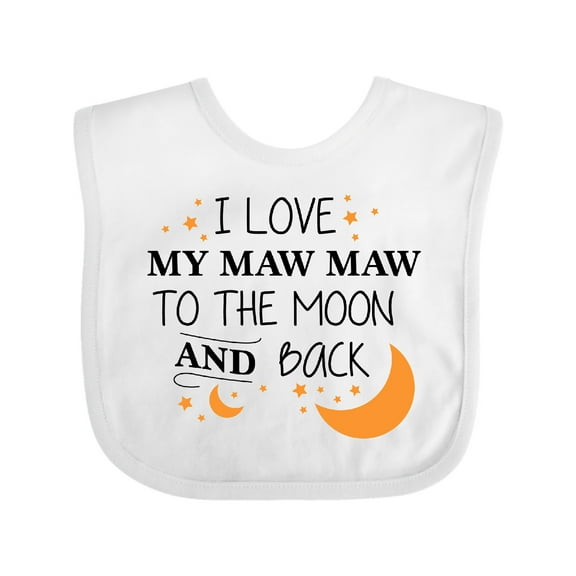 Inktastic I Love My Maw Maw to the Moon and Back Boys or Girls Baby Bib