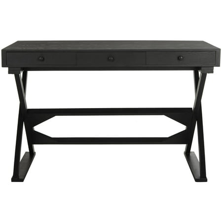 UPC: 0683726369745 | SAFAVIEH Gilbert Solid Glam Writing Desk with 3 Drawers  Weathered Black
